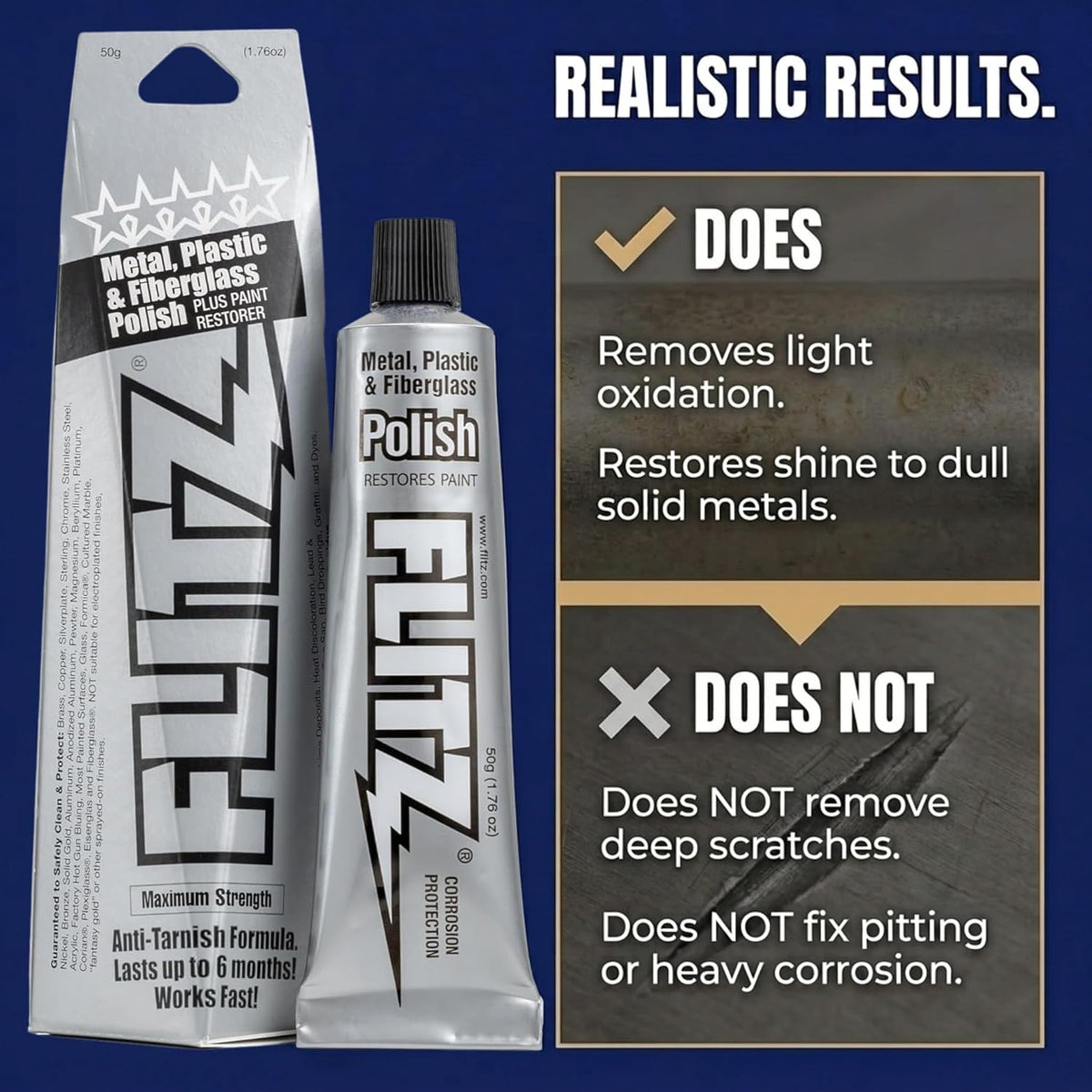 Flitz Metal Polish and Cleaner Paste 50 g (1.76 oz) - view 6