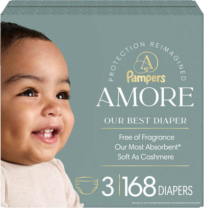 Pampers Amore Nappies, Size 3 (13-26 lbs), 168 Count