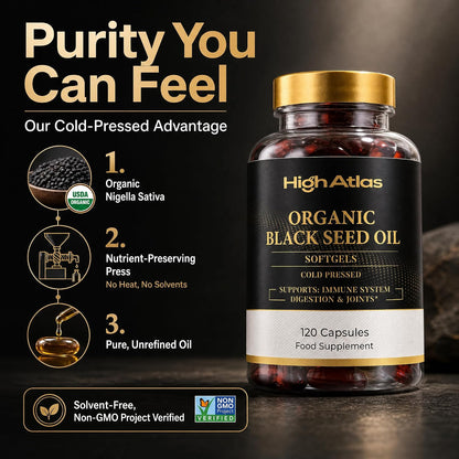 HighAtlas Organic Black Seed Oil 120 Softgels (2000 mg Per Serving) - view 3