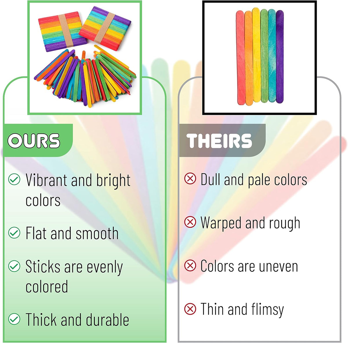 Mr. Pen Coloured Wooden Craft Sticks, 200 Pack, 4.5 Inch - view 5
