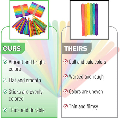 Mr. Pen Coloured Wooden Craft Sticks, 200 Pack, 4.5 Inch - view 5