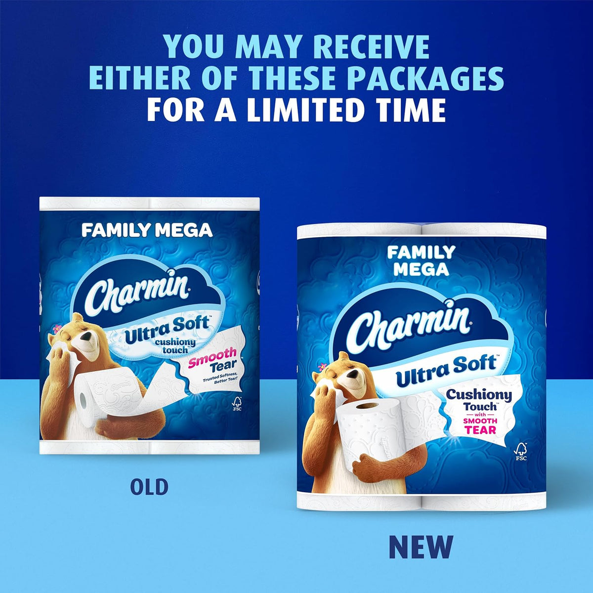Charmin Ultra Soft Cushiony Touch Toilet Paper 24 Family Mega Rolls — alternate product view