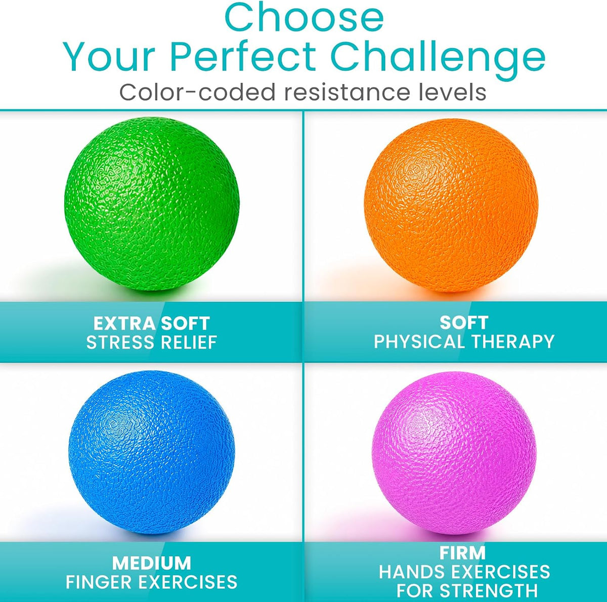 Vive Hand Therapy Stress Balls Set with Storage Bag - view 3