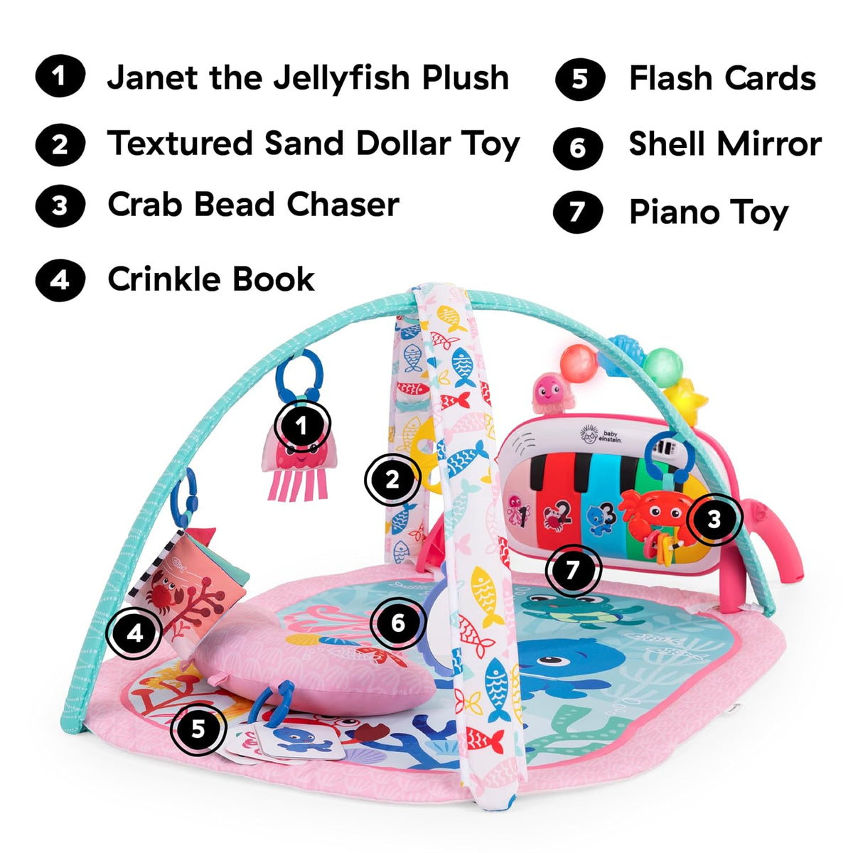 Baby Einstein Ocean Explorers 4-in-1 Kickin' Tunes Play Gym, Pink - view 6