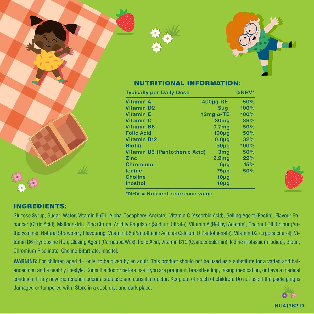 Horbaach Kids Multivitamin Gummies - Strawberry, 14 Nutrients - view 3