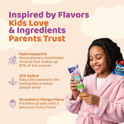 GuruNanda Kids Toothpaste, Strawberry Mango Flavour, Ages 6+, 4.2 oz - view 2