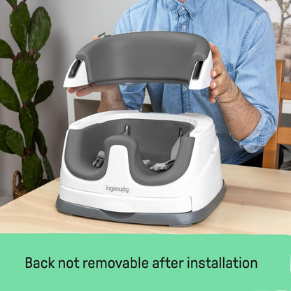 Ingenuity Baby Base 2-in-1 Booster Feeding and Floor Seat, Slate - view 4
