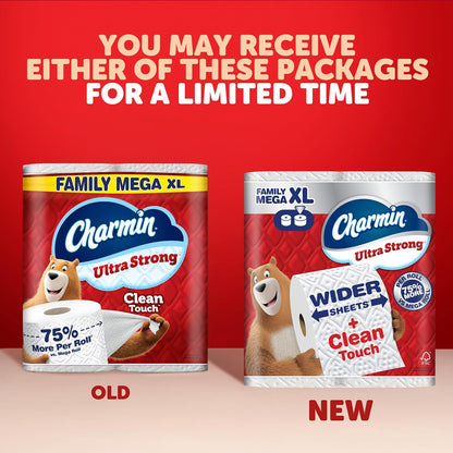 Charmin Ultra Strong Clean Touch Toilet Paper, 18 Family Mega XL Rolls - view 2