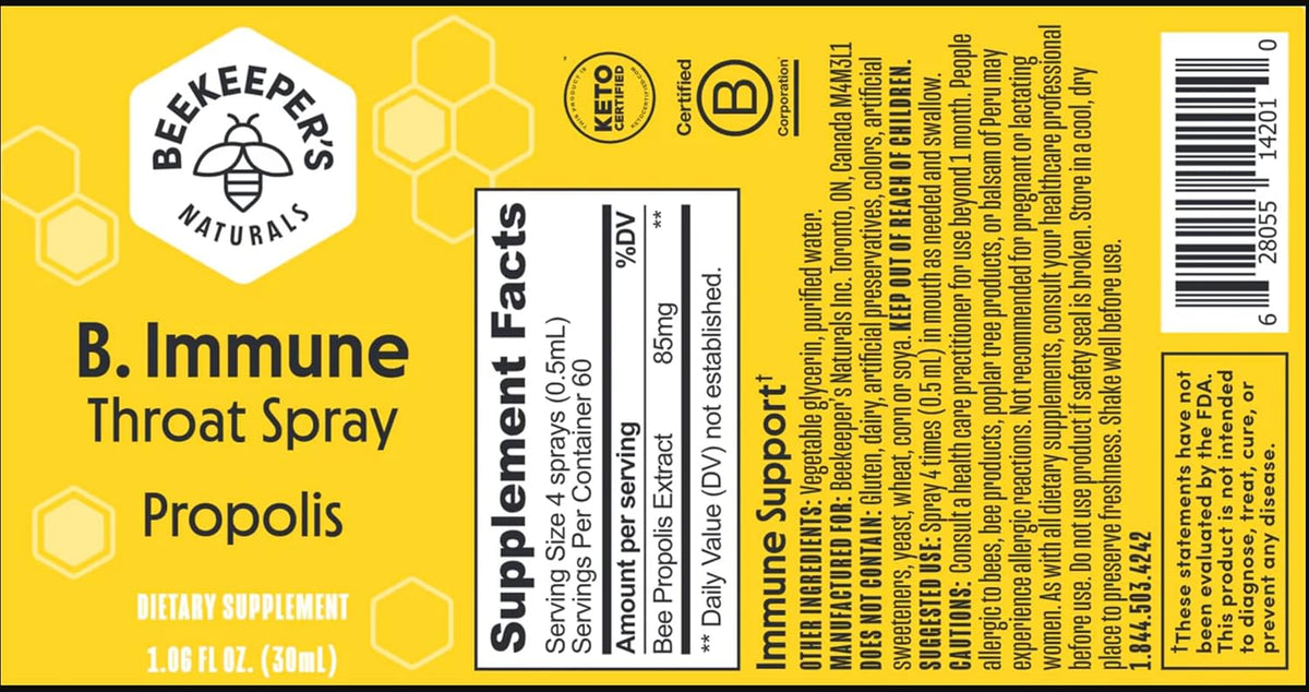 Beekeeper's Naturals Propolis Throat Spray, 1.06 oz - view 3