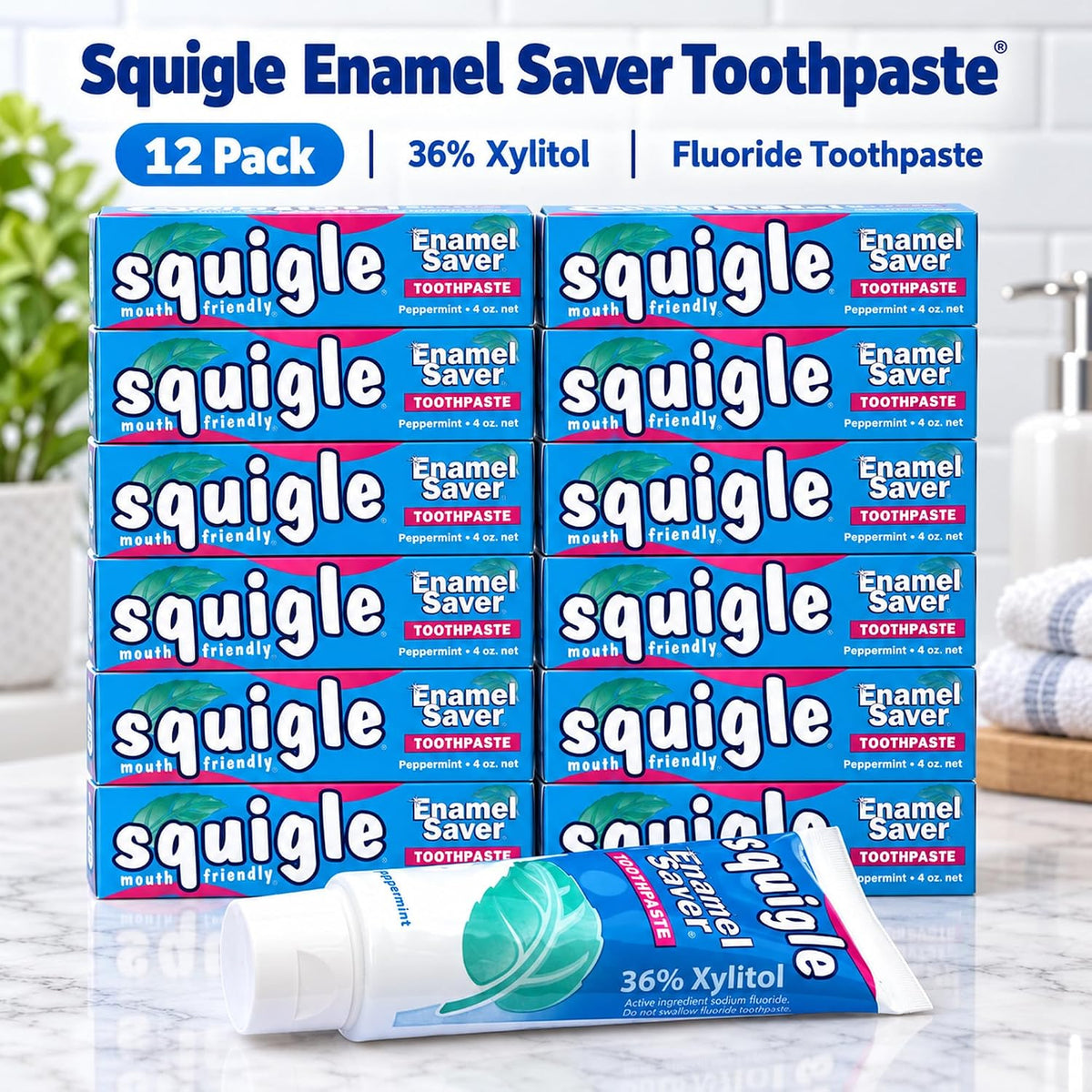 Squigle Enamel Saver SLS-Free Toothpaste with 36% Xylitol - view 6