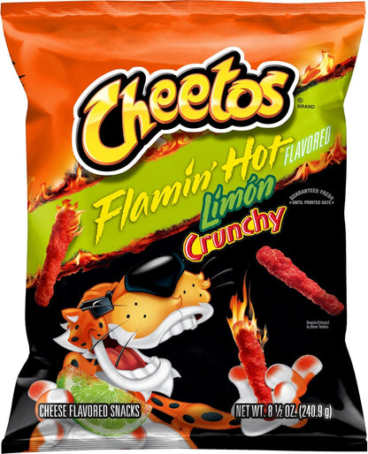 Cheetos Crunchy Flamin' Hot Limon Cheese Flavoured Snacks, 8.5 oz