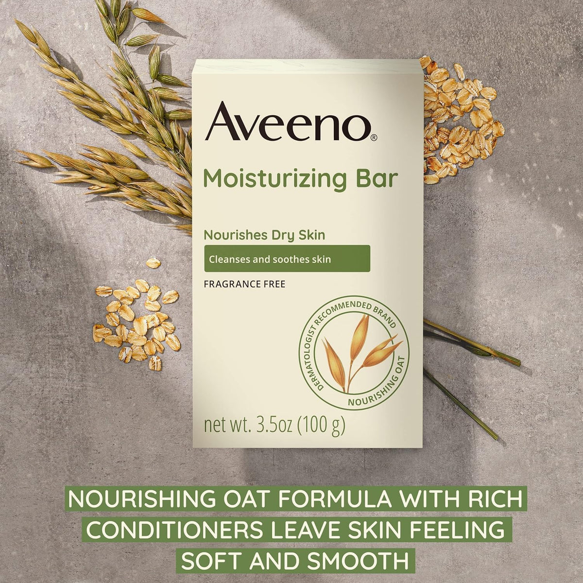 Aveeno Gentle Moisturizing Bar with Oat, Fragrance-Free, 3.5 oz, Pack of 6 - view 5