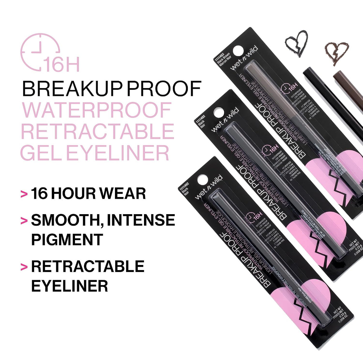 wet n wild Mega Last Breakup Proof Retractable Eyeliner, Waterproof, Black - view 3