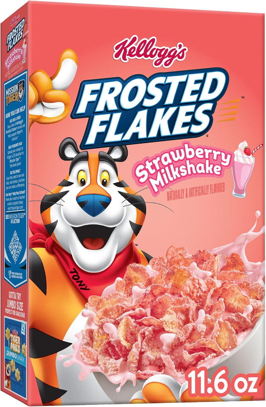 Kellogg's Frosted Flakes Strawberry Milkshake Cereal 11.6 oz (328g)