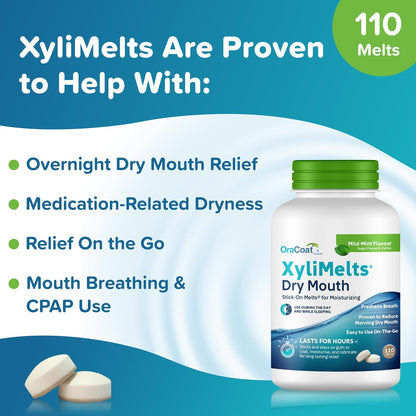 XyliMelts Dry Mouth Relief Discs, Mild Mint, 110 Count - view 3
