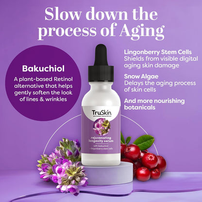 TruSkin Bakuchiol Retinol Alternative Face Serum, 30 ml (1 fl oz) - view 3