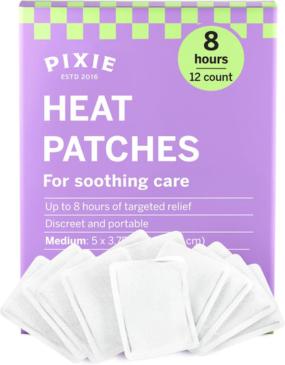 Pixie Disposable Heat Patches, Air-Activated Body Warmers, 12 Count