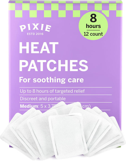 Pixie Disposable Heat Patches, Air-Activated Body Warmers, 12 Count