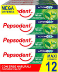 Pepsodent Active Fresh Toothpaste with Fluoride & Calcium, 75 ml (2.5 fl oz), Pack of 12