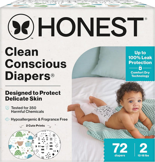 The Honest Company Daytime Nappies, Pattern Play, Size 2, 72 Count