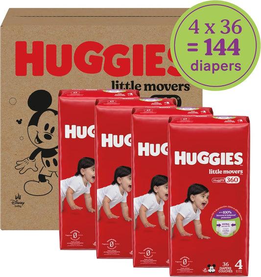 Huggies Little Movers HuggFit 360 Nappy Pants, Size 4, 144 Count - view 2