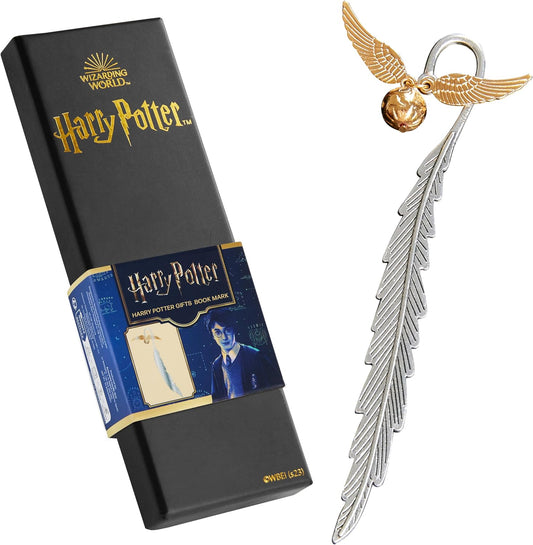 Harry Potter Metal Bookmark with Golden Snitch Hanging Charm