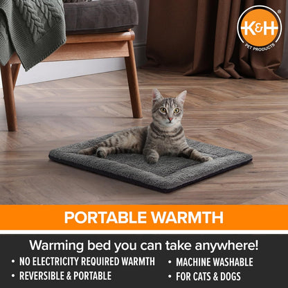 K&H Self-Warming Cat Bed Pad, Small, Gray/Black, 21 x 17 Inch - view 3