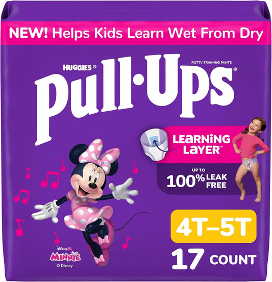 Pull-Ups Girls' Potty Training Pants Size 4T-5T, 17 Count