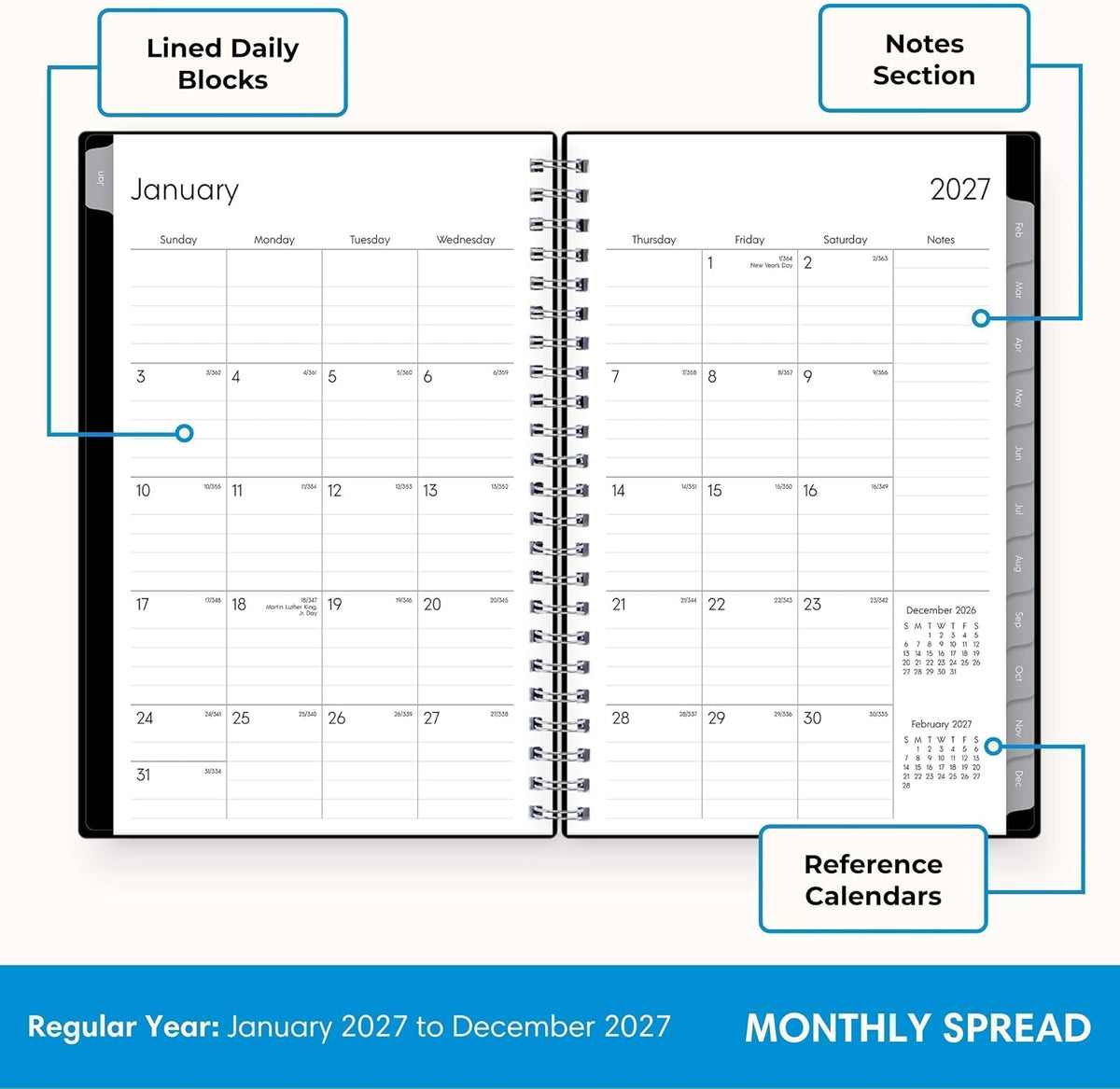 Blue Sky 2027 Weekly and Monthly Planner, 5 x 8 in, Enterprise - view 4