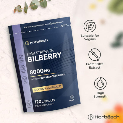 Horbäach Bilberry Extract Capsules 8,000mg, 25% Anthocyanidins - view 4