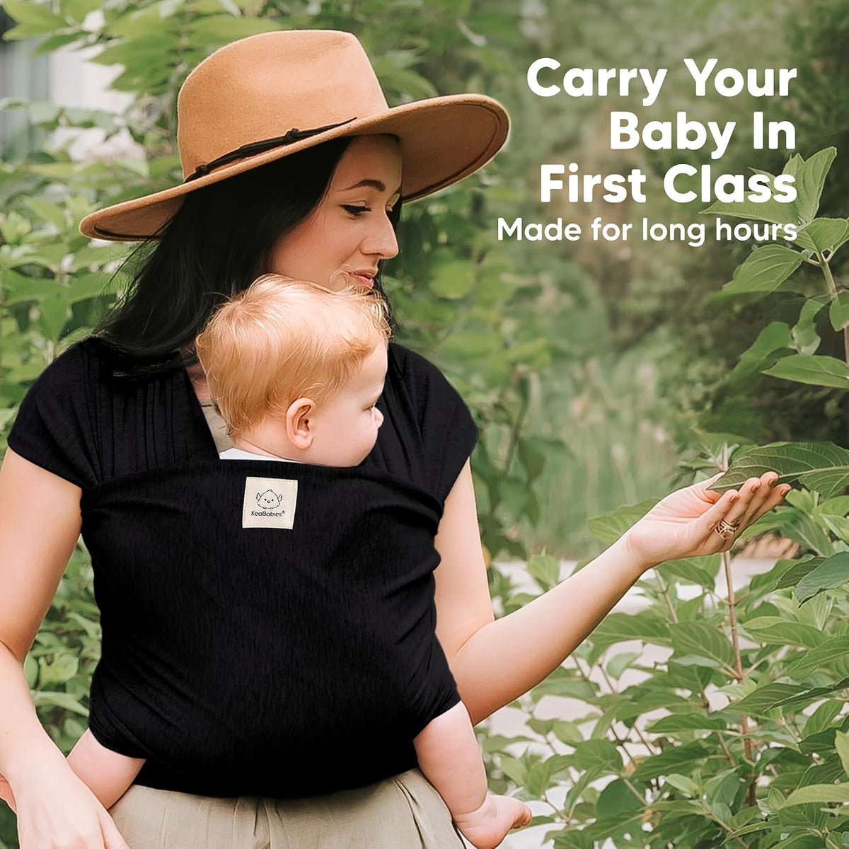KeaBabies Original Baby Wrap Carrier, Black - view 6