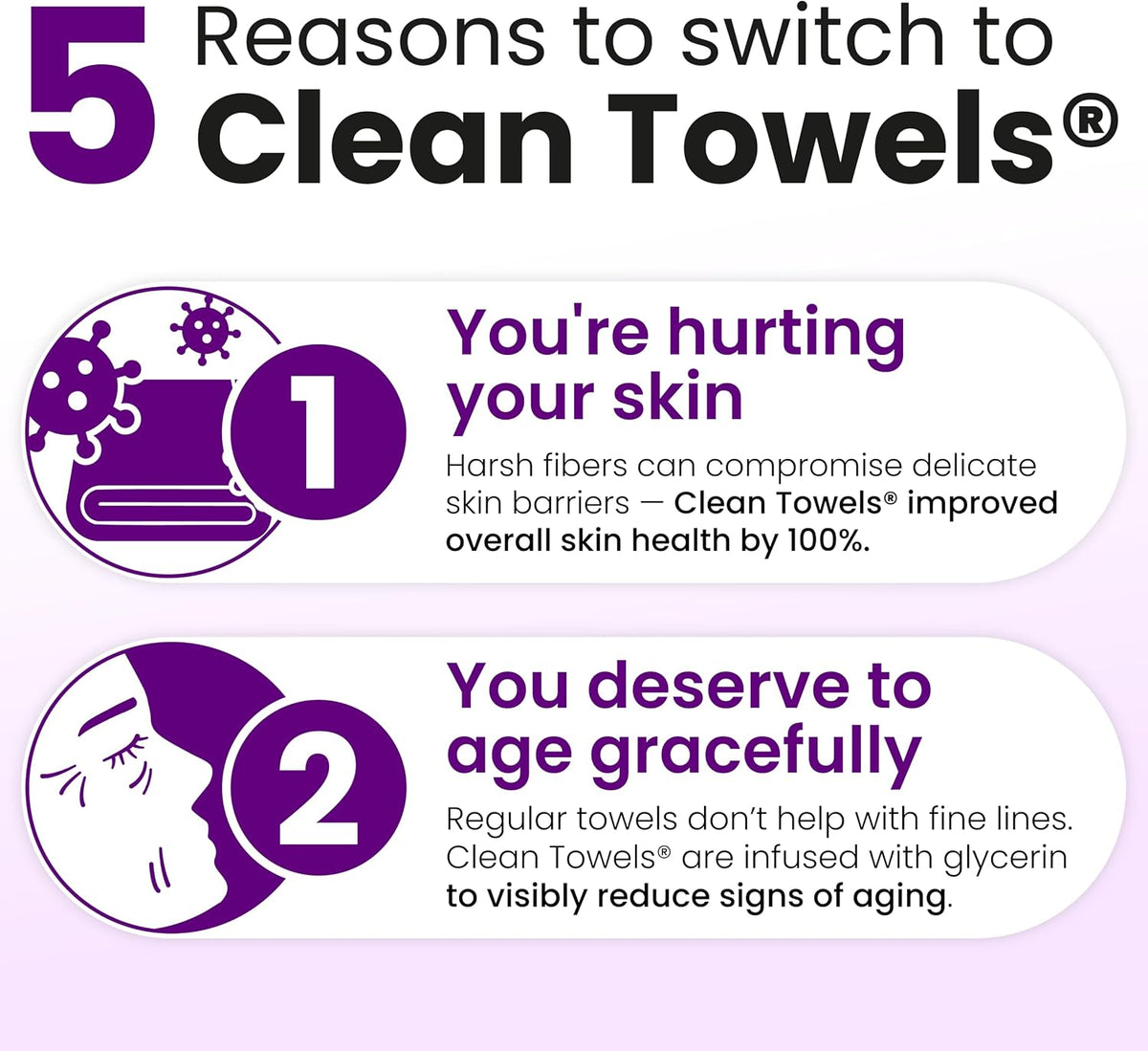 Clean Skin Club Clean Towels XL Disposable Face Towels, 50 Count - view 3