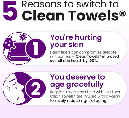Clean Skin Club Clean Towels XL Disposable Face Towels, 50 Count - view 3