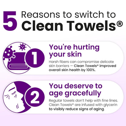 Clean Skin Club Healthy Aging Clean Towels XL, 2 Packs (100 Count) - view 4