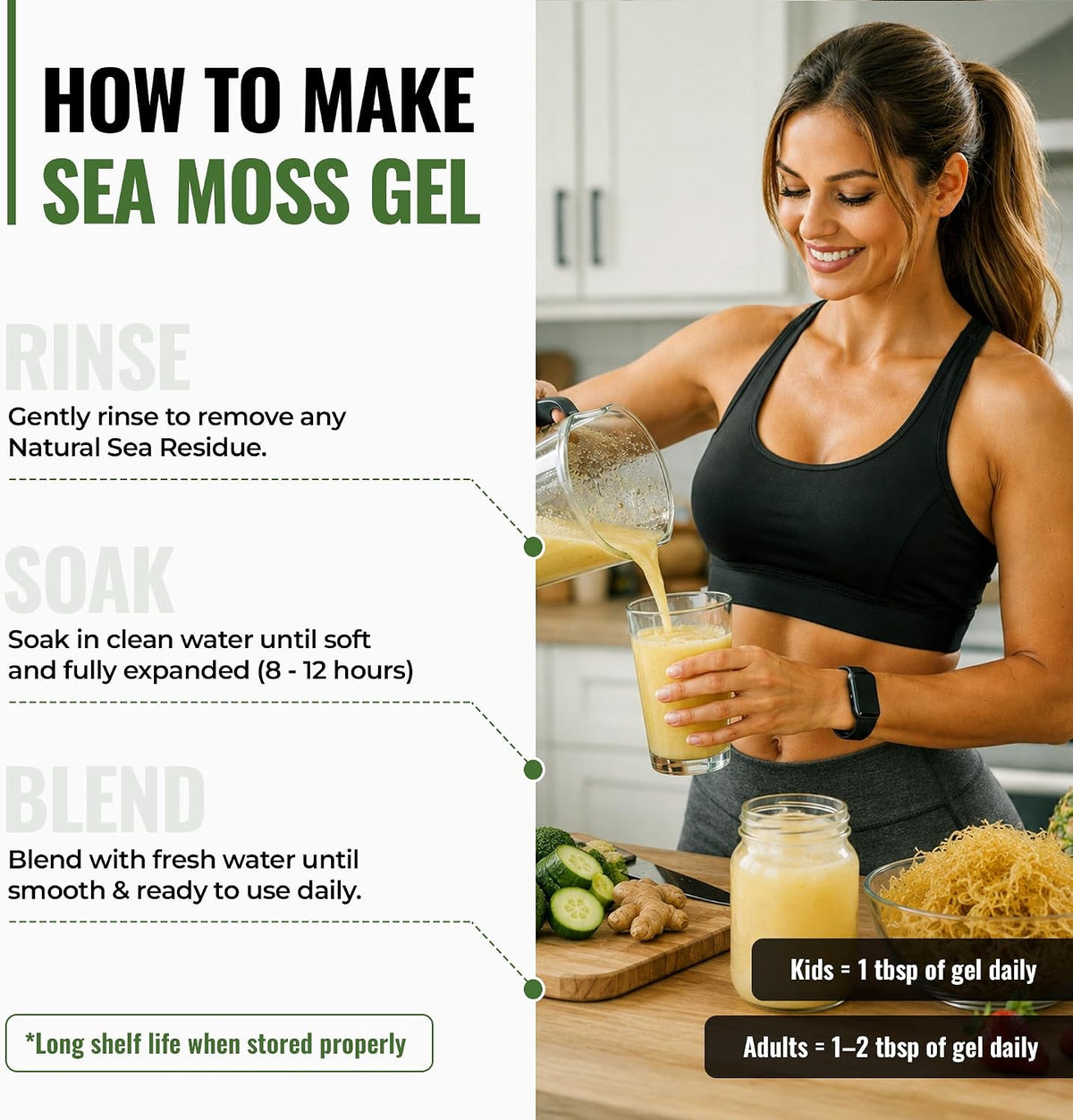 BUIE Golden Irish Sea Moss, 113 g, Raw Wildcrafted - view 6