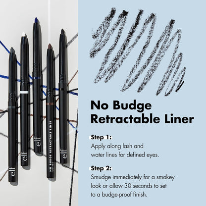 e.l.f. No Budge Retractable Eyeliner in Black, Waterproof - view 3