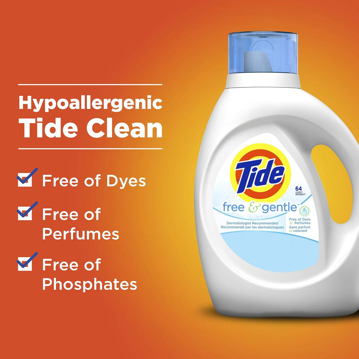 Tide Free & Gentle Liquid Laundry Detergent, 32 Loads - view 4