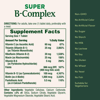 Nature's Bounty Super B-Complex with Vitamin C and Folic Acid - view 5