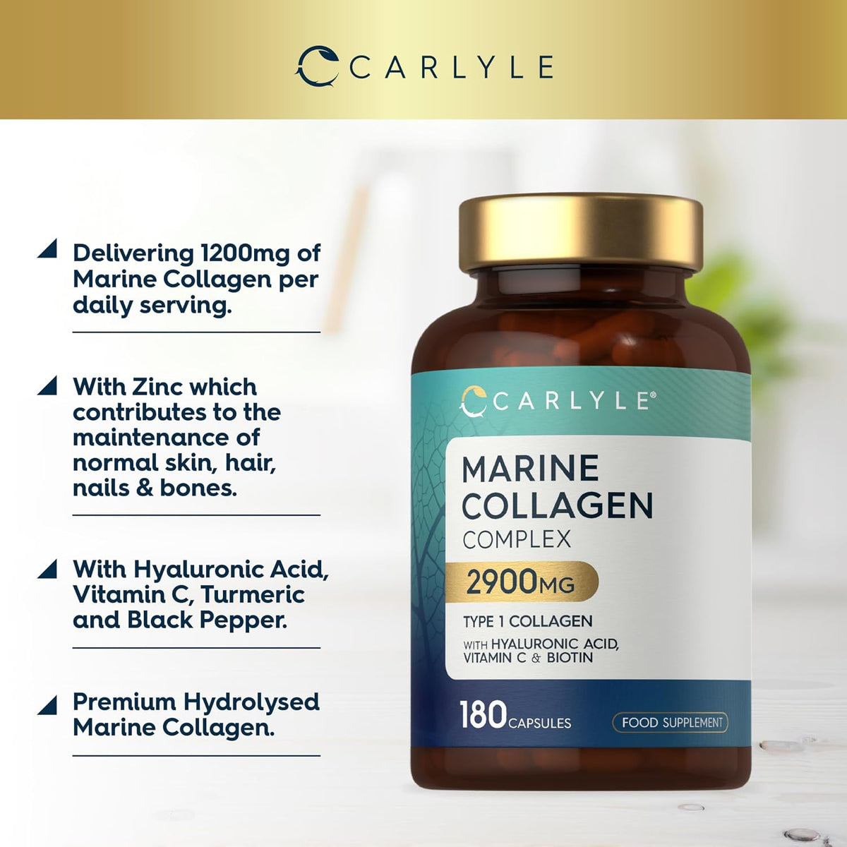 Carlyle Marine Collagen Capsules 2900mg with Hyaluronic Acid - view 2