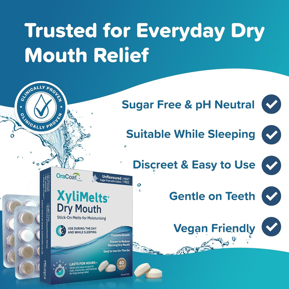 XyliMelts Dry Mouth Relief Discs, Flavour Free, 40 Count - view 5