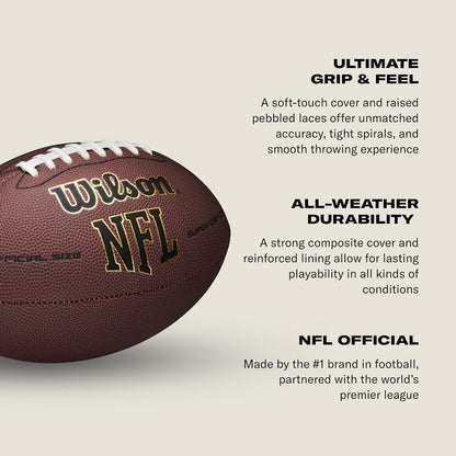 Wilson NFL Super Grip Composite Football, Junior Size, Brown - view 6