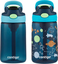 Contigo Kids Straw Water Bottle, Blueberry, 14 oz, Pack of 2