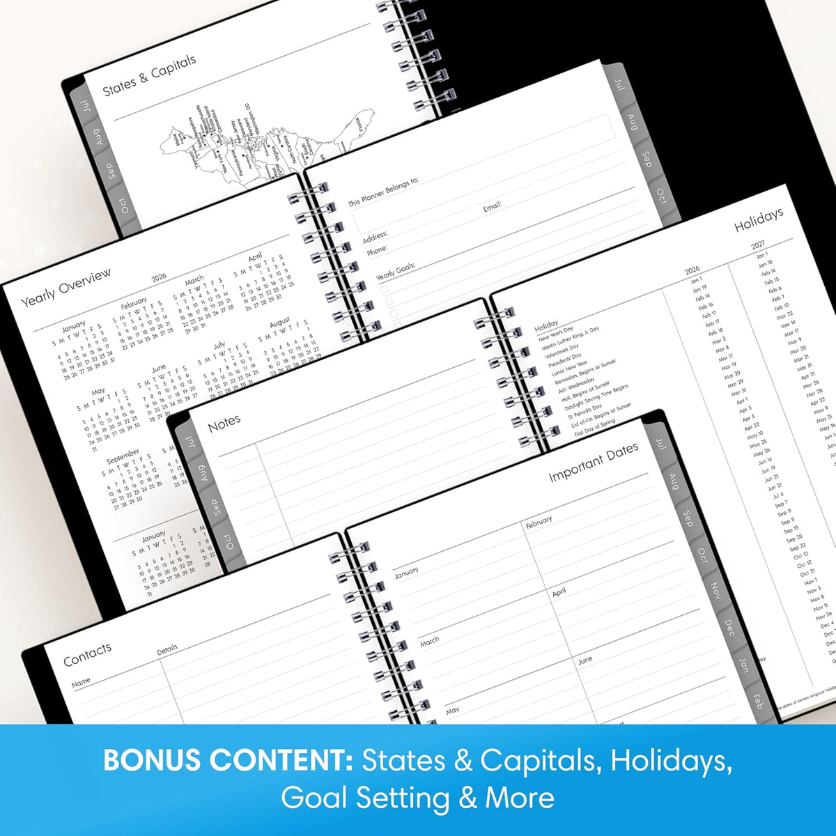 Blue Sky 2026-2027 Weekly and Monthly Academic Planner, 5 x 8 in - view 5