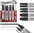 Sharpie Black Permanent Markers Variety Pack, Chisel, Fine, Ultra-Fine, 6 Count