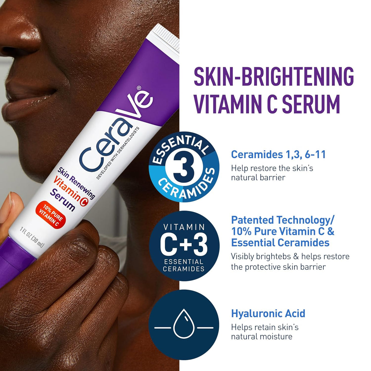 CeraVe Vitamin C Serum and Skin Renewing Night Cream Skincare Set - view 3