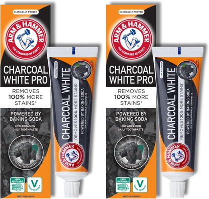 Arm & Hammer Charcoal White Toothpaste, 2 x 75 ml