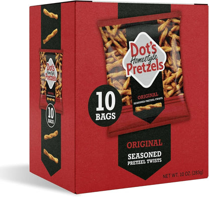 Dot's Homestyle Original Seasoned Pretzel Twists 10 x 1 oz Bags