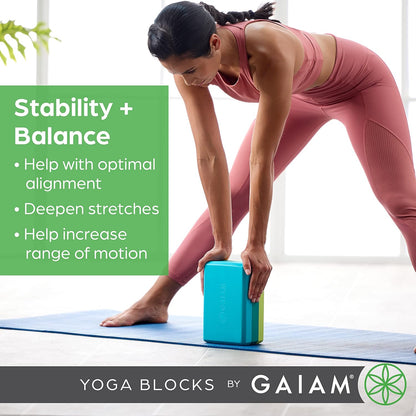 Gaiam Yoga Block, EVA Foam, Lagoon - view 2