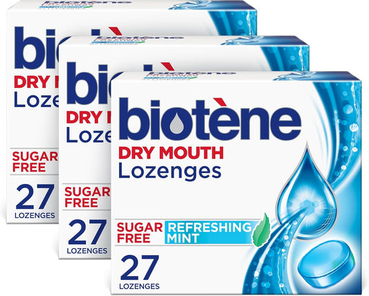 Biotène Dry Mouth Lozenges Refreshing Mint 27 Count (Pack of 3)