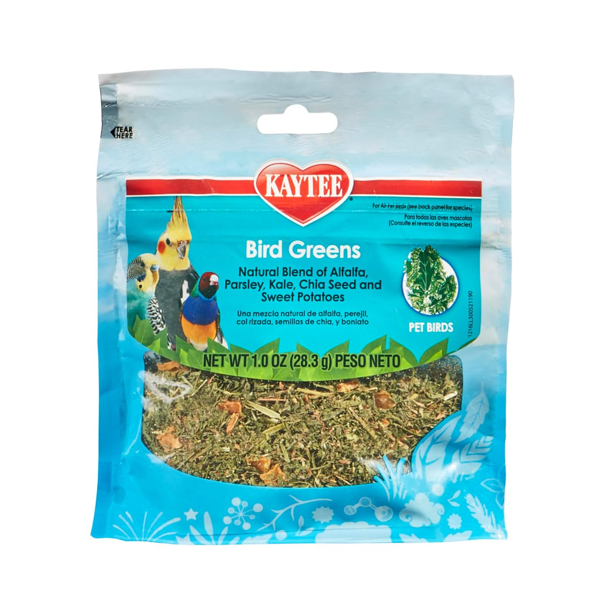 Kaytee Bird Greens Chia and Sweet Potato Foraging Treat, 1 oz